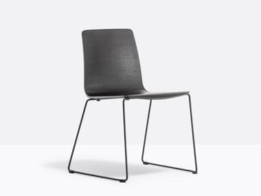 INGA 5619 - Sled base multi-layer wood chair by Pedrali