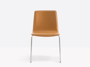 INGA 5663 - Upholstered tanned leather chair by Pedrali