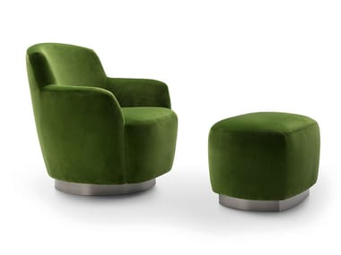 INGRID - Swivel fabric armchair with armrests by Bodema