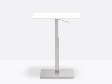 INOX 4402 H - Height-adjustable square steel table by Pedrali