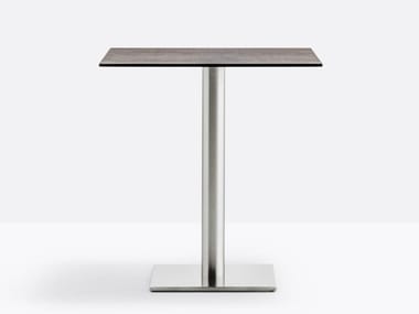 INOX 4421 - Ethnic style square steel contract table by Pedrali