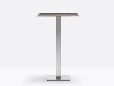 INOX 4444 - Square steel contract table by Pedrali