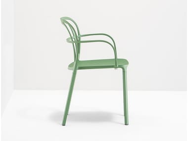 INTRIGO 3715 - Die cast aluminium chair with armrests by Pedrali