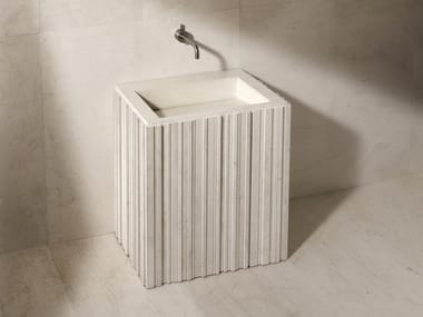 ISHIBURO - Rectangular stone washbasin by Salvatori