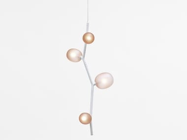 IVY VERTICAL - Blown glass and metal pendant lamp by Brokis