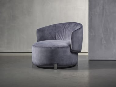 JANE - Upholstered fabric easy chair with armrests by Piet Boon