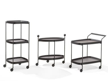 JET - Canaletta walnut food trolley by Porada