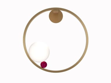 JOY - LED wall lamp in brass and blown glass by Paolo Castelli