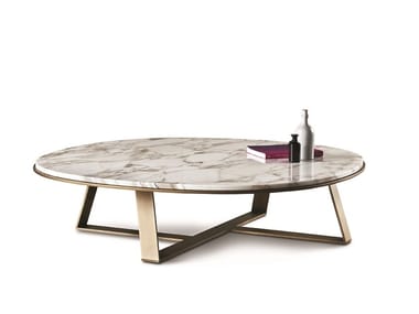 JUDD - Low round marble coffee table by Meridiani