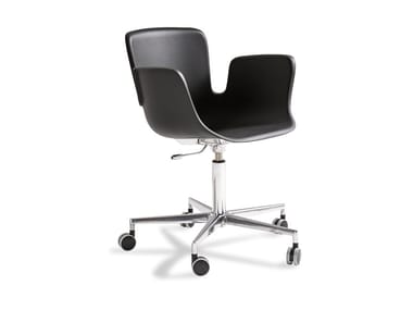 JULI PLASTIC - Polyethylene office chair with castors with 5-Spoke base by Cappellini