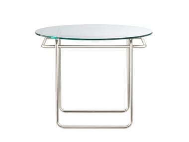 K40 - Round glass and steel coffee table by Tecta