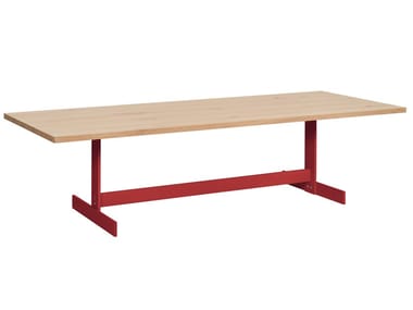 KAZIMIR - Rectangular solid wood table by e15