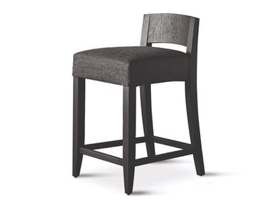 KERR NOVE - Upholstered oak stool with removable cover by Meridiani