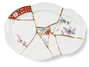 KINTSUGI - Porcelain and golden serving plate (Request Info)