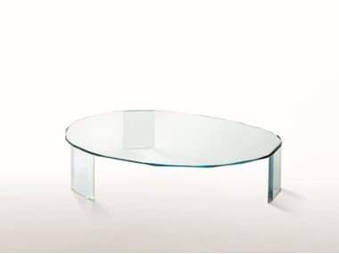 KOOH-I-NOOR - Low oval crystal coffee table by Glas Italia