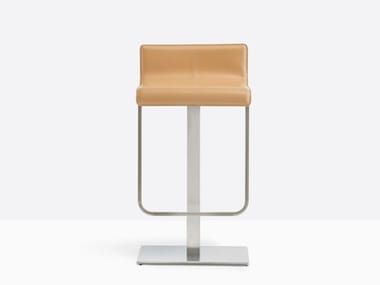 KUADRA 4427/F - Swivel tanned leather stool by Pedrali