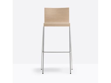 KUADRA 1336 - High stool with footrest by Pedrali