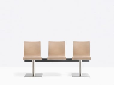 KUADRA XL 2613/2614/2615 - Freestanding wood veneer beam seating by Pedrali