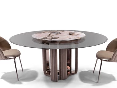 KYLO - Round glass dining table by Visionnaire