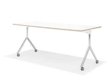 LABDA FLIPTOP - Folding rectangular meeting table with castors by Casala