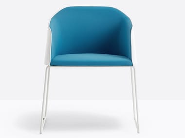 LAJA 881 - Sled base upholstered chair with armrests by Pedrali