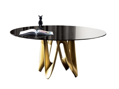 LAMBDA - Round glass table by Sovet Italia