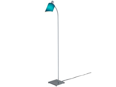 LAMPE DE BUREAU READING - Reading glass and steel floor lamp by Nemo