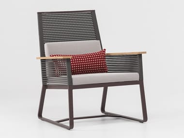 LANDSCAPE - Sled base rope garden armchair by Kettal