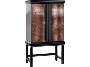 LEDOUX - Wood and glass bar cabinet with integrated lighting by Sicis