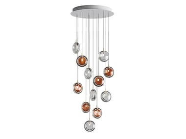 LENS 12 - LED dimmable blown glass pendant lamp by bomma