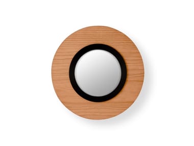 LENS - Wood veneer mirror with integrated lighting by LZF