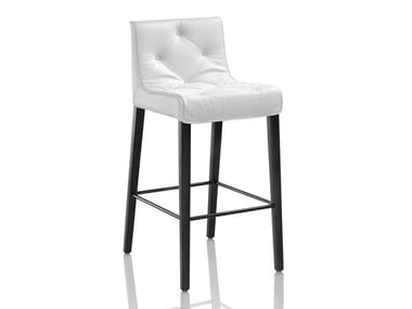 LESLIE - Leather barstool with footrest by Wittmann