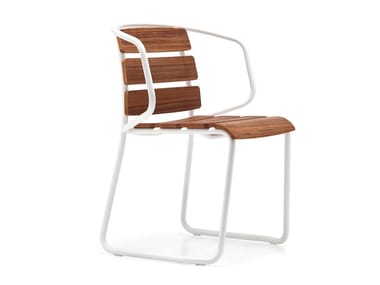 LIDO OUT 02 - Sled base stackable teak garden chair by Very Wood
