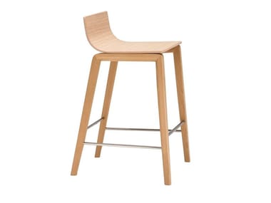 LINEAL BQ0638/BQ0639 - Oak barstool by Andreu World