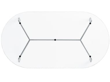 LINK - Oval glass and steel table by Desalto