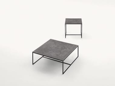 LIO - Low rectangular aluminium garden side table by Paola Lenti