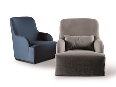 LIU SKIN - Bergere upholstered fabric armchair by Meridiani