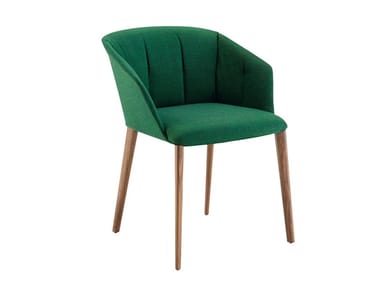 LIZA 2271R - Armchair with wooden legs and polypropylene armrests by Zanotta