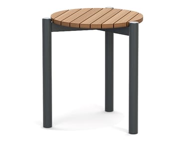 LOBSTER - Round teak high side table by Atmosphera