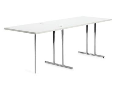 LOU PEROU - Drop-leaf steel and wood table by Classicon