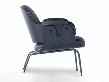 LOW LOUNGER - Upholstered leather easy chair by BD Barcelona Design