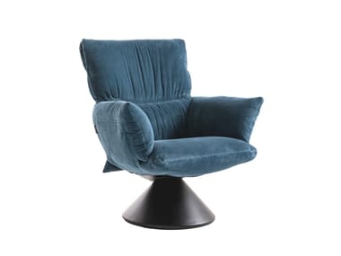 LUD¡¯O LOUNGE - Swivel armchair with conical base by Cappellini