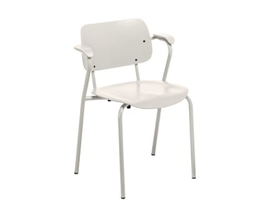 LUKKI - Stackable chair with armrests by Artek