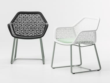 MAIA - Sled base synthetic fibre garden chair by Kettal