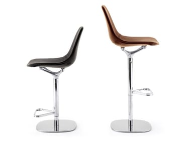 MAMMAMIA STOOL - Swivel height-adjustable leather stool by Opinion Ciatti