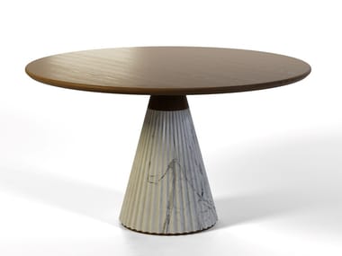 MARILYN - Round ash and marble table by Morelato