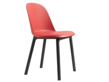 MARIOLINA - Chair with integrated cushion and wooden legs by Miniforms