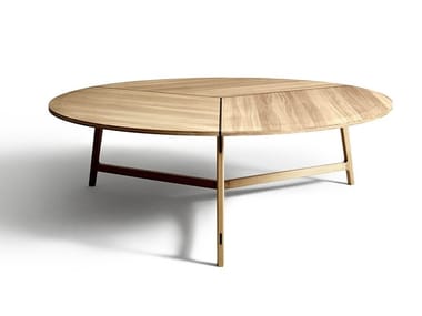 MAWARI - Round solid wood table by DE PADOVA