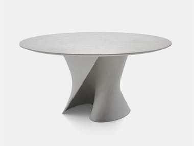 S TABLE - Round reconstructed stone table by MDF Italia