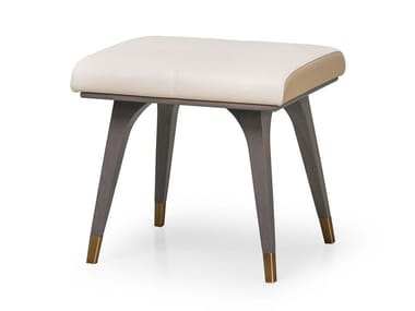 MELTING LIGHT - Low upholstered leather stool by Turri